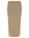 Max Mara Ribbed Texture Midi Length Elastic Waistband Skirt