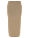 Max Mara Ribbed Texture Midi Length Elastic Waistband Skirt In Neutral