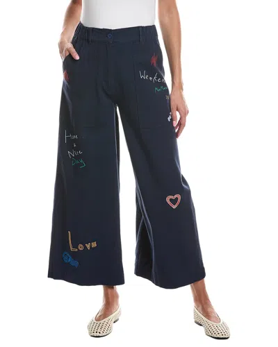 Max Mara Lotus Long Trouser In Blue