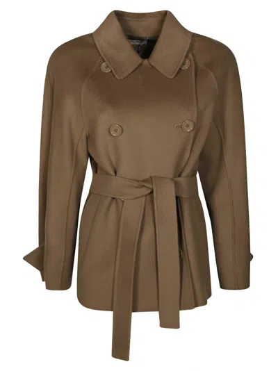 Max Mara Louis Double-breasted Pea Coat In Brown
