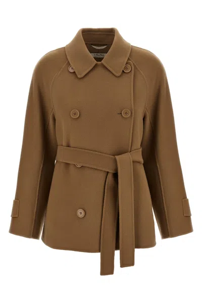 Max Mara 'louis' Short Coat In Brown