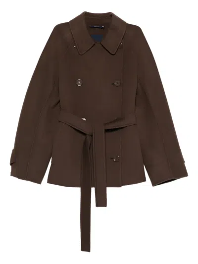 Max Mara Louise Peacoat In Brown