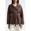 Max Mara Louise Short Wool Double Face Coat In Brown