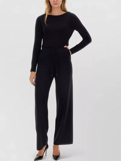 Max Mara Lounge Set Crew Neck Knit Pants In Black