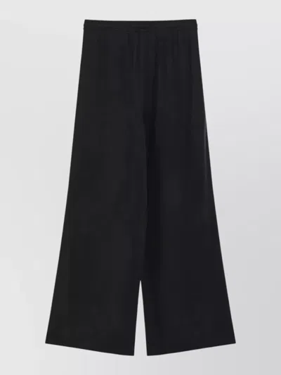 Max Mara Lounge Trousers Elastic Waistband Wide Leg In Black