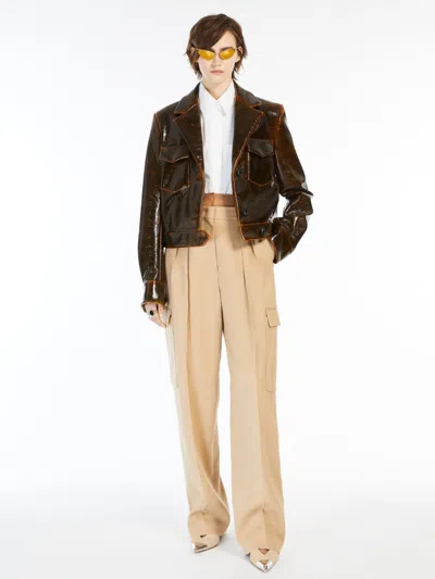Max Mara Low-rise Cargo Trousers In Brown