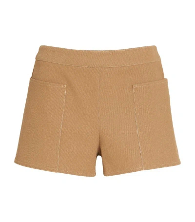 Max Mara Low-rise Denaro Shorts In Brown
