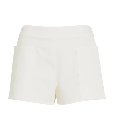 Max Mara Riad Cotton-blend Mini Shorts In White