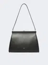 Max Mara Low-sheen Leather Handbag In Black