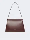 Max Mara Low-sheen Leather Handbag In Burgundy