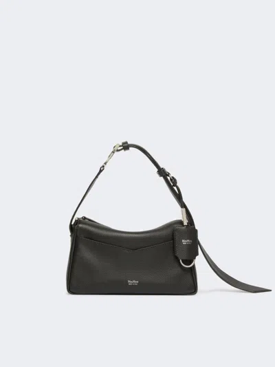 Max Mara Low-sheen Leather Micro Handbag In Black