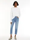 Max Mara Low-waisted Cigarette Denim Jeans In Light Blue