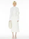 Max Mara Low-waisted Midi Skirt In White