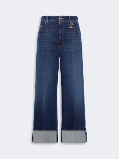 Max Mara Low-rise Cropped Jeans In Blue