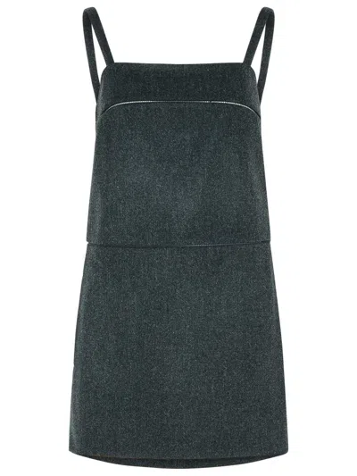 Max Mara 'leale' Grey Virgin Wool Dress Women