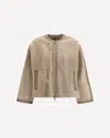 Max Mara Luana Shearling Cardigan In Brown