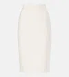 Max Mara Eden Double Cotton Canvas Midi Skirt In White