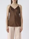 Max Mara V-neck Sleeveless Top In Bruciato