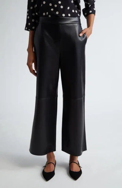 MAX MARA MAX MARA LUCINA FAUX LEATHER WIDE LEG CROP PANTS