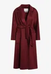 Max Mara Ludmilla Belted Cashmere Coat In Burgundy