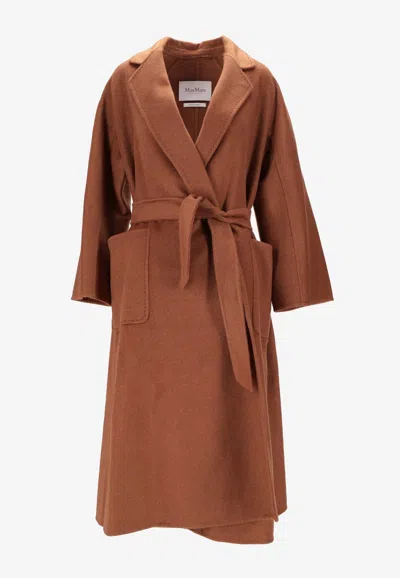 Max Mara Ludmilla Belted Wool Coat In Brown