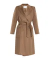 Max Mara Fragore Wool And Cashmere-blend Wrap Coat In Brown