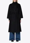 Max Mara Blue Cashmere Oversized Coat In Black