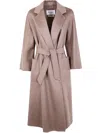 Max Mara "ludmilla" Classic Cashmere Belted Coat In Brown
