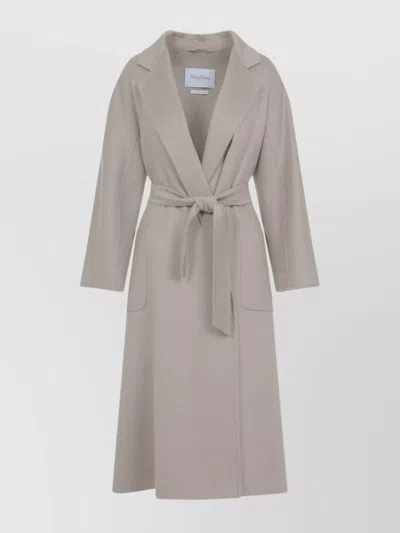 Max Mara Ludmilla Coat Belted Waist In Gray