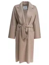 Max Mara Waist Belted Long Sleeves Front Pockets Lapels In Neutral