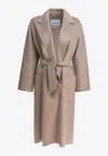 Max Mara Waist Belted Long Sleeves Front Pockets Lapels In Brown