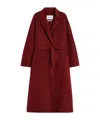 Max Mara Lapel Long-sleeved Coat In Burgundy