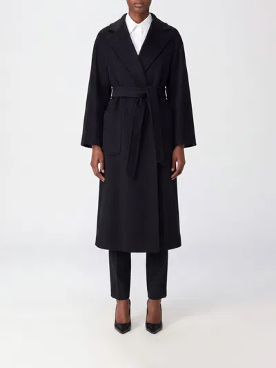 Max Mara Ludmilla Long Cashmere Belted Robe Coat In Black