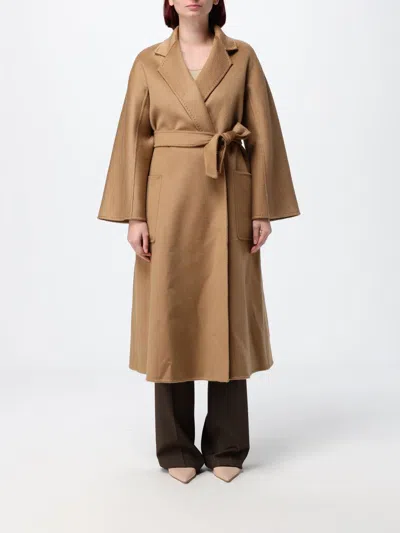 Max Mara Ludmilla Long Cashmere Belted Robe Coat In Brown