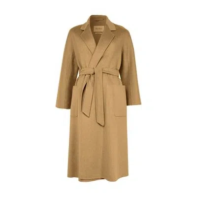 Max Mara Ludmilla Long Coat In Brown