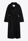 Max Mara Ludmilla Wrap Cashmere Coat With Belt In Black