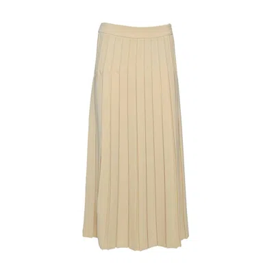 Max Mara Luisa Pleated A-line Skirt In Beige
