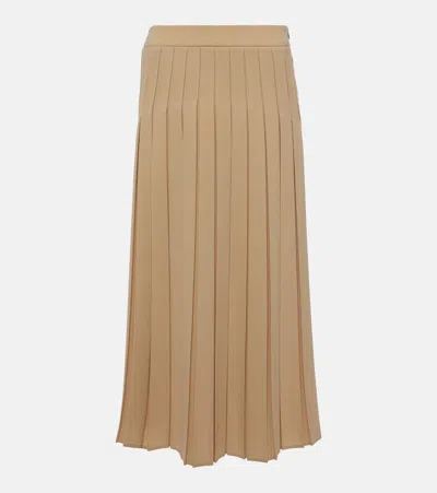 Max Mara Luisa Pleated Midi Skirt In Beige