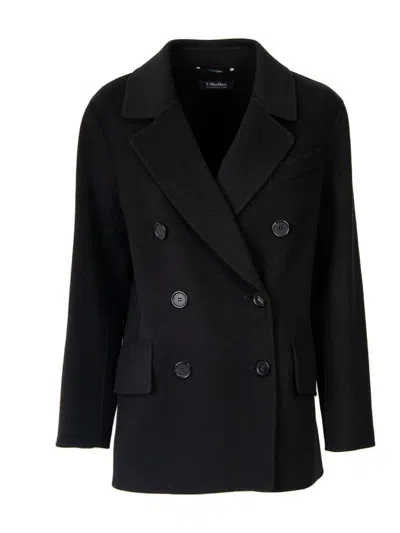Max Mara Lukas Double-breasted Box Coat In Black