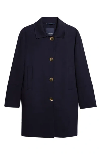 Max Mara Luna Wool Coat In Blue
