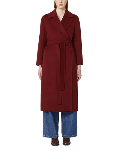 Max Mara Luna Wool Coat In Burgundy