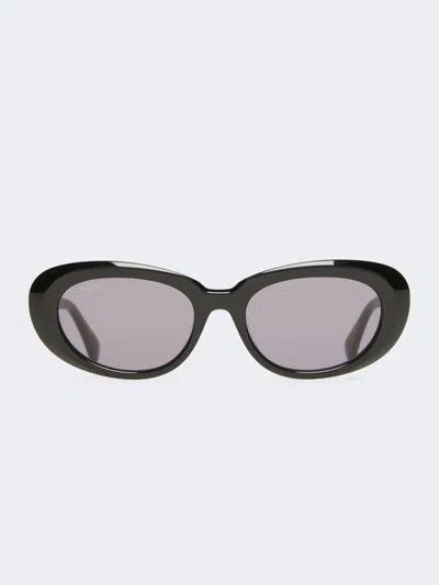 Max Mara Lunettes De Soleil Ovales In Black