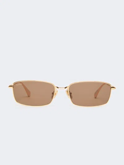 Max Mara Lunettes De Soleil Rectangulaires In Brown
