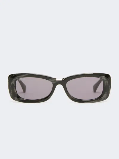 Max Mara Lunettes De Soleil Rectangulaires In Black