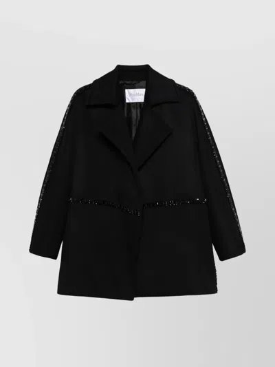 MAX MARA LUXE WOOL COAT CRYSTAL EMBELLISHMENT