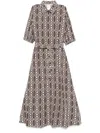 Max Mara Cotton Shirtdress Belted Waist In Brown
