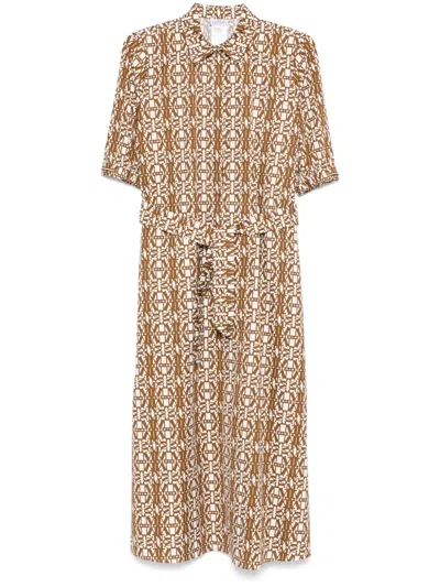 Max Mara Luxgi Maxi Dress In Neutrals