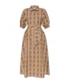 Max Mara Luxigi Monogrammed Short-sleeve Dress In Brown