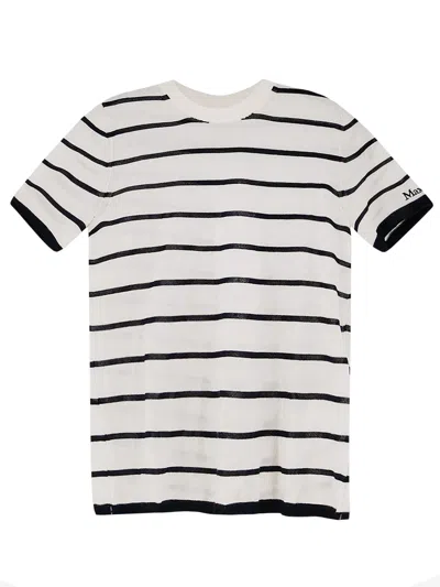 Max Mara Luxurious Cashmere And Silk Semi-fitted Sweater In White