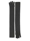 Max Mara Timor Long Gloves Five Finger Design In Gray